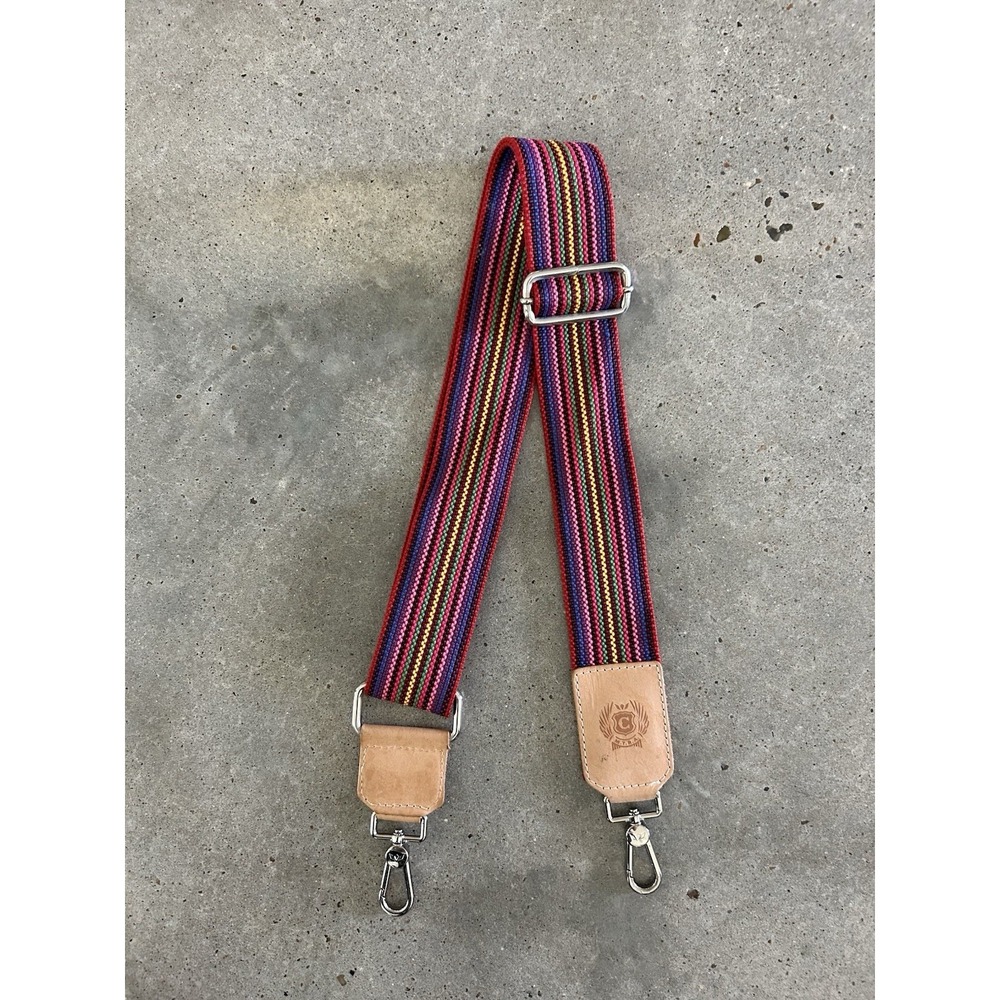 Consuela Red Multi-Color Striped Webbing Crossbody Bag Strap